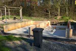 Aufbau der Wände der linken Garage