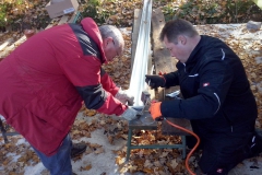 Dachdeckerarbeiten an der rechten Garage