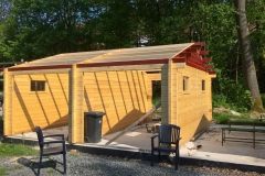 Aufbau der Dachkonstruktion der linken Garage