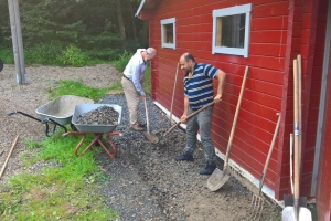 Erdarbeiten rund ums Bootshaus